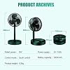 MAESHOP Ventilateur de table portable de 16,5 cm, 3 vitesses, silencieux, 2000 mAh, rechargeable, alimenté par batterie, ventilateur de bureau USB pour la maison, le bureau, l'extérieur, la chamb