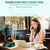MAESHOP Ventilateur de table portable de 16,5 cm, 3 vitesses, silencieux, 2000 mAh, rechargeable, alimenté par batterie, ventilateur de bureau USB pour la maison, le bureau, l'extérieur, la chamb